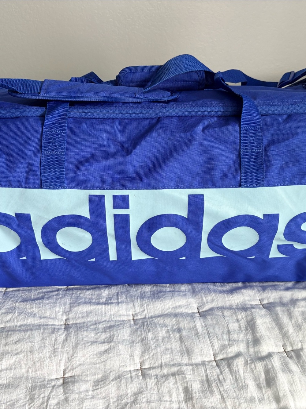 adidas Royal Blue Duffel with Light Blue Logo Panel
